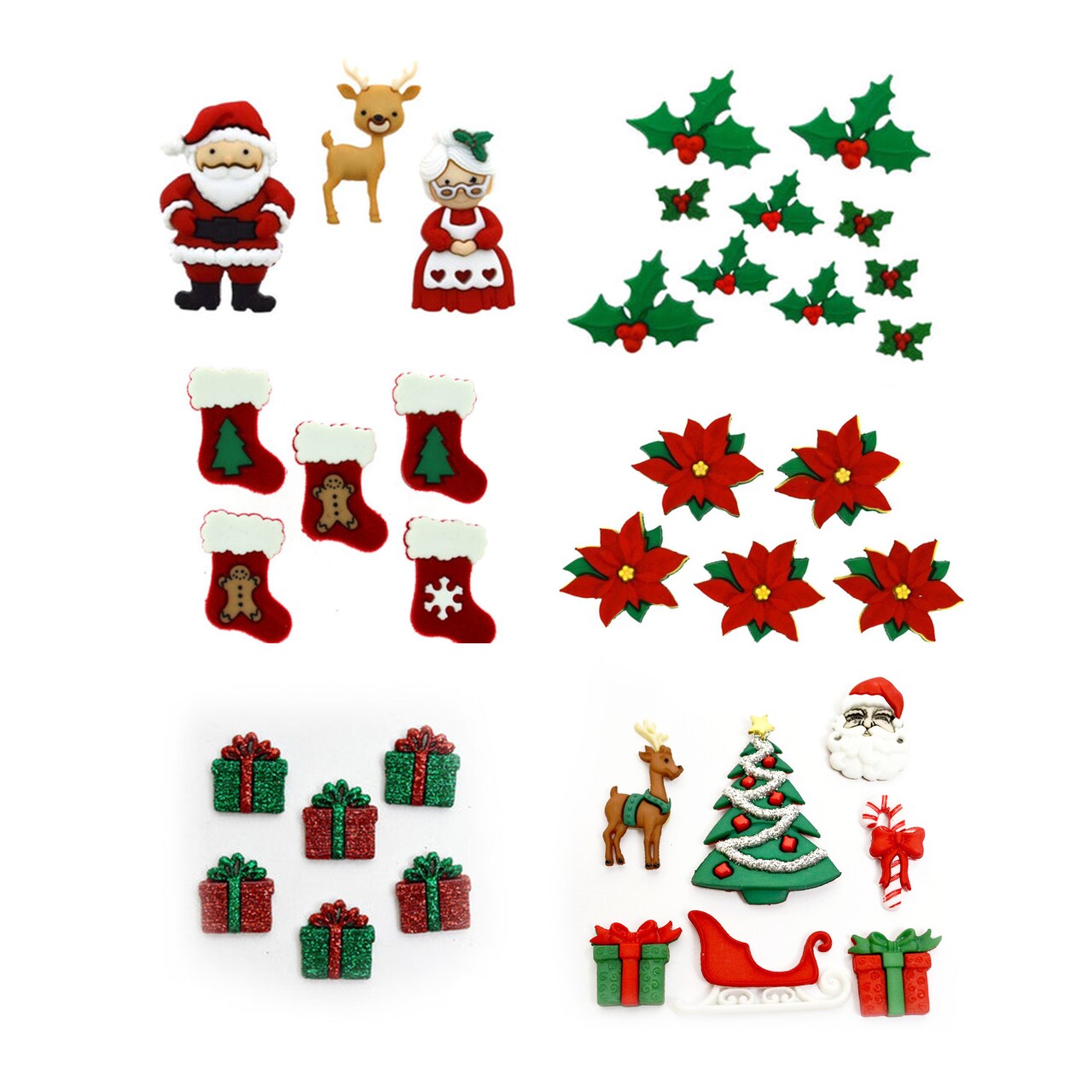 Dress it Up Buttons Traditional Holiday Embellishment Assortment